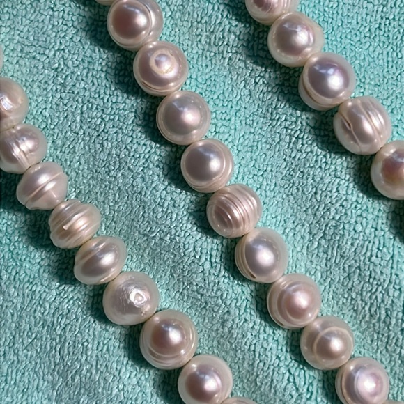 VINTAGE White Freshwater Pearls 33” Long Strand Necklace Jewelry Classic Prepy - Picture 5 of 10